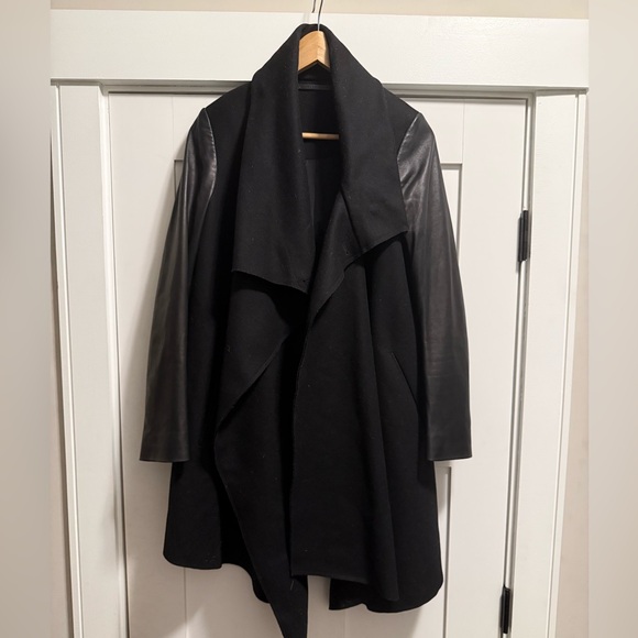 All Saints Jackets & Blazers - All Saints Black Drape Coat